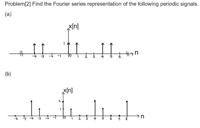 Problem 2 Find The Fourier Series Representation Of The Following Periodic Signals A X N 3 On B X N L 1