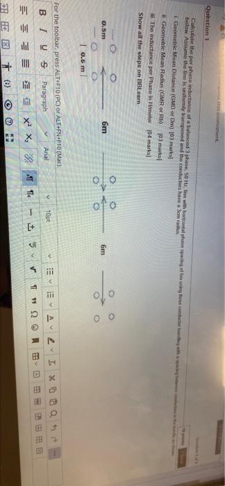 Question 1 Calculate The Per Phase Inductance Of A Balanced 3 Phase50 He With Help Spring Of The Below Assume The Time 1