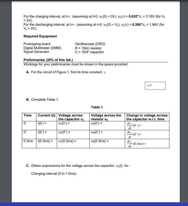 Ebbz0002 Pee20006 Laboratory 3 Transient And Frequency Responses Of Rc Circuits 1 Student Name 2 Student Name 3 Stud 2