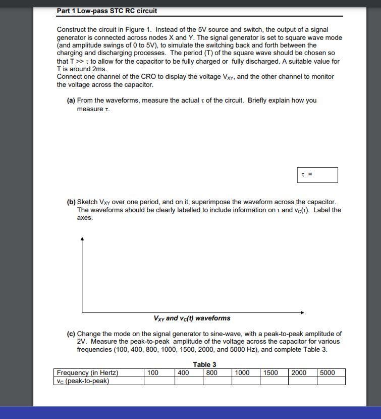Ebbz0002 Pee20006 Laboratory 3 Transient And Frequency Responses Of Rc Circuits 1 Student Name 2 Student Name 3 Stud 5