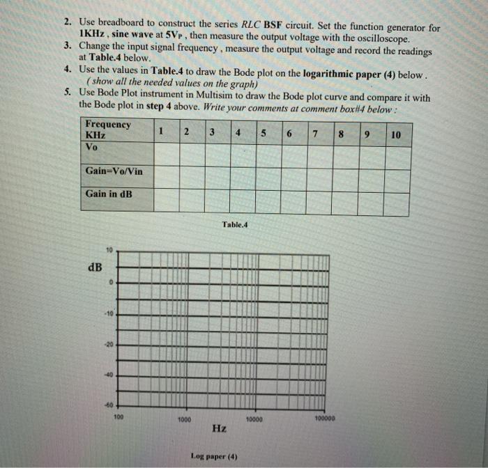 Iii Bpf Band Pass Filter 1 Design Series Rlc Bpf With A Bandwidth Bw Of 250 Hz And A Center Frequency Of 750hz As 2