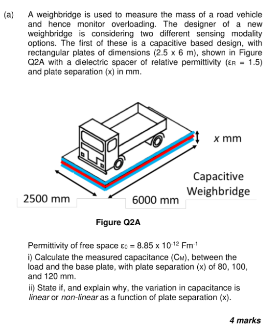 A A Weighbridge Is Used To Measure The Mass Of A Road Vehicle And Hence Monitor Overloading The Designer Of A New Wei 1
