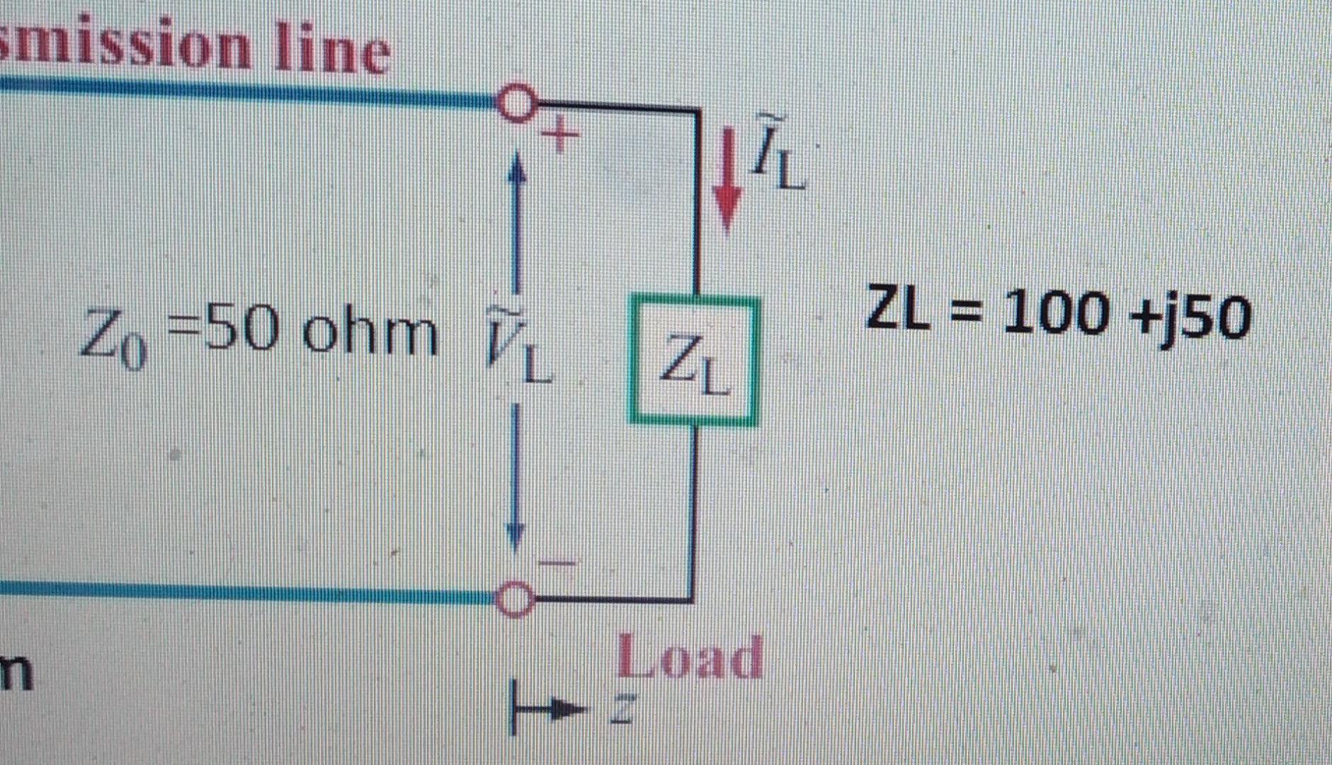 Transmission Line 14 Vi 5 Cos Wt Zl 100 J50 V Zo 50 Ohm V Zl 50m Load Smission Line I Zo 50 Ohm V Zl Zl 10 2