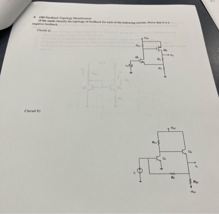 10 Predhack Topology Dentification 5 For Each Identity The Topology Of Feedback For Each Of The Following Circuits 1