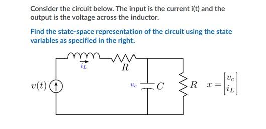 Consider The Circuit Below The Input Is The Current Ist And The Output Is The Voltage Across The Inductor Find The St 1