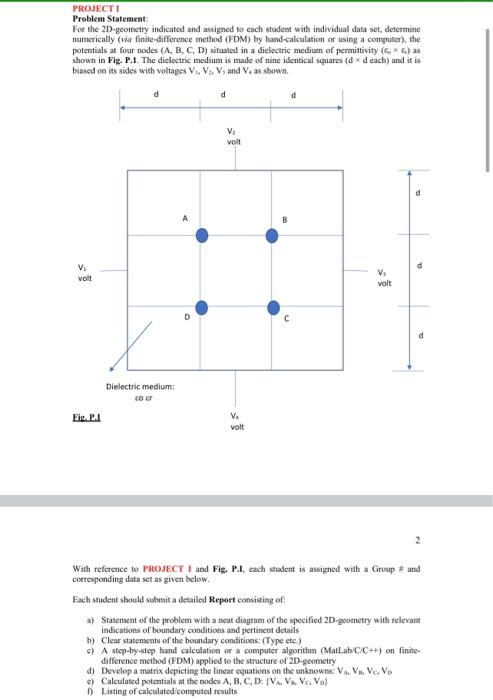Projecte Problem Statement For The 2d Geometry Indicated And Assigned To Each Student With Individual Data Set Determin 1