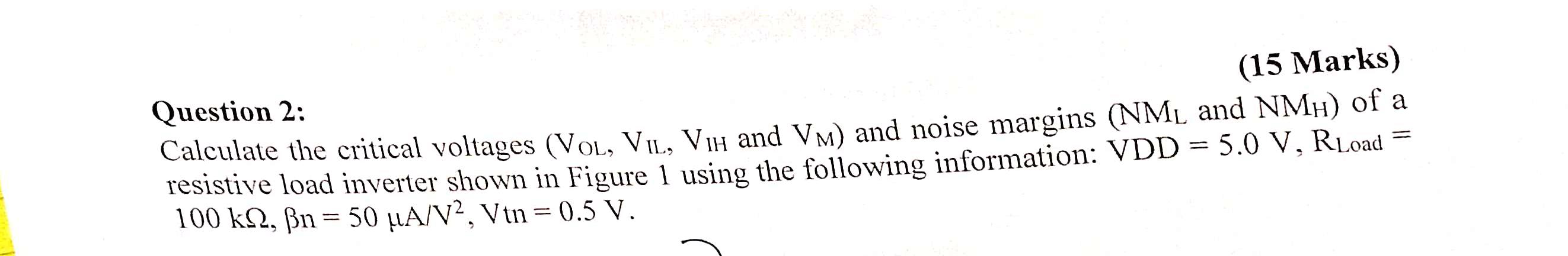 Please Solve This Vlsi Question 1