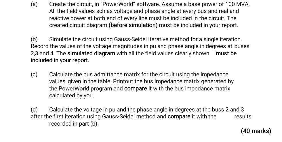 Question 3 A Four Bus Power System Is Shown In Figure 3 Bus 1 Is A Slack Bus Bus 4 Is A Pv Buss And The Other Two Bu 2