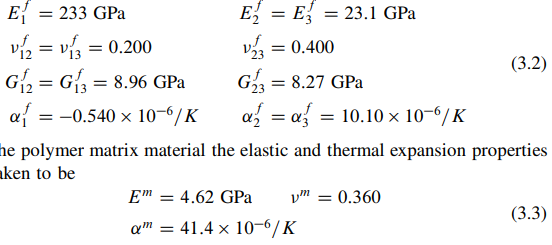 Compute The Values Of And I In Equations 3 30a And 3 30b Using The Material Properties Of The Fiber And Matrix For A 2
