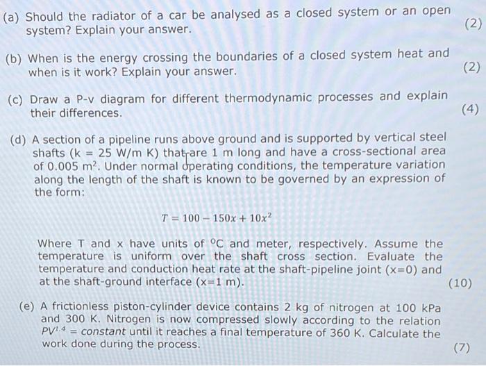 2 2 A Should The Radiator Of A Car Be Analysed As A Closed System Or An Open System Explain Your Answer B When 1