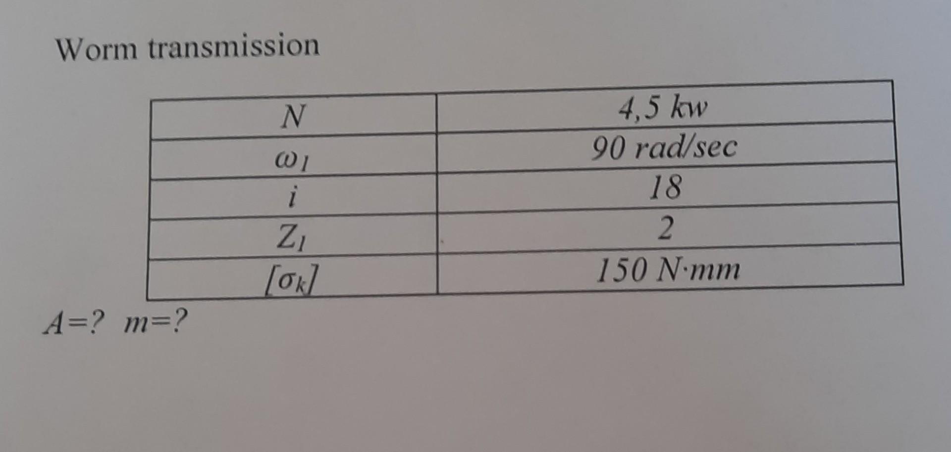 Worm Transmission N 01 I Zu Ok 4 5 Kw 90 Rad Sec 18 2 150 N Mm A M 1