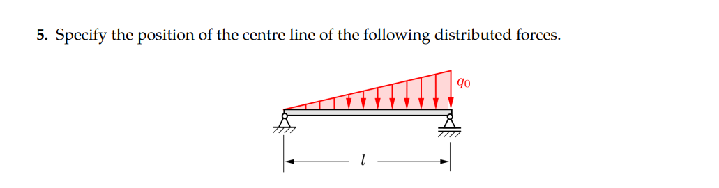 5 Specify The Position Of The Centre Line Of The Following Distributed Forces 90 1