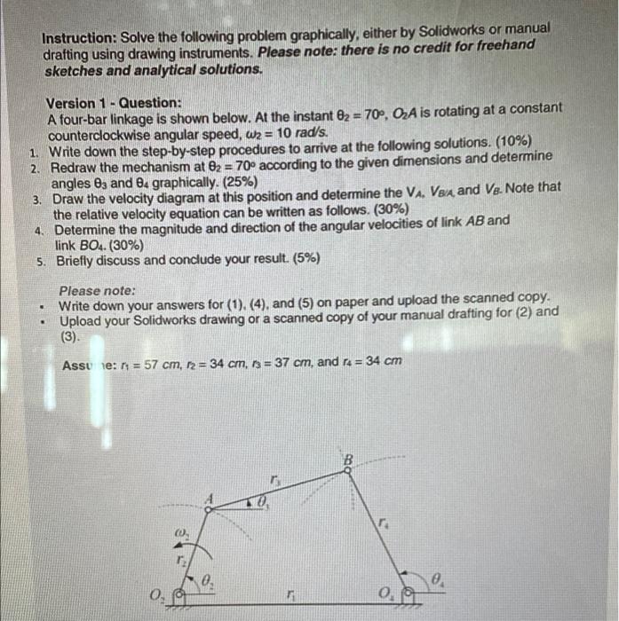 Instruction Solve The Following Problem Graphically Either By Solidworks Or Manual Drafting Using Drawing Instruments 1