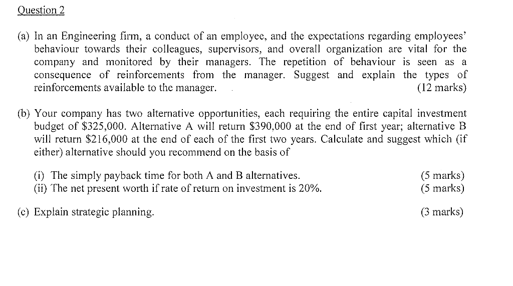 Question 2 A In An Engineering Firm A Conduct Of An Employee And The Expectations Regarding Employees Behaviour Tow 1