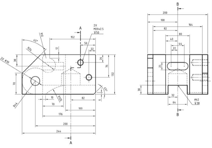 200 100 164 2x M20x2 5 750 82 R2 152 50 80 40 44 22 R24 21 22 2x 30 26 92 Se 132 2 32 10 R125 82 062 64 R46 70 100 176 1