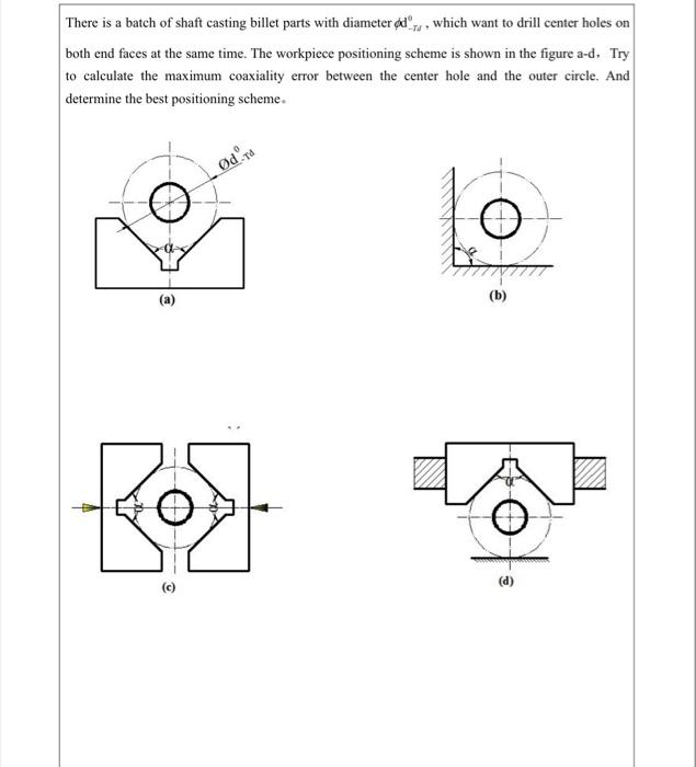 There Is A Batch Of Shaft Casting Billet Parts With Diameter Od Which Want To Drill Center Holes On Both End Faces At T 1