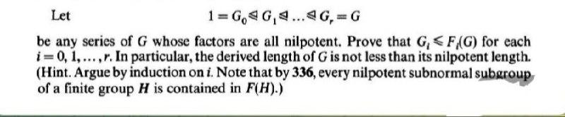 Let 1 G G 2g Eg Be Any Series Of G Whose Factors Are All Nilpotent Prove That G F G For Each I 0 1 In 1