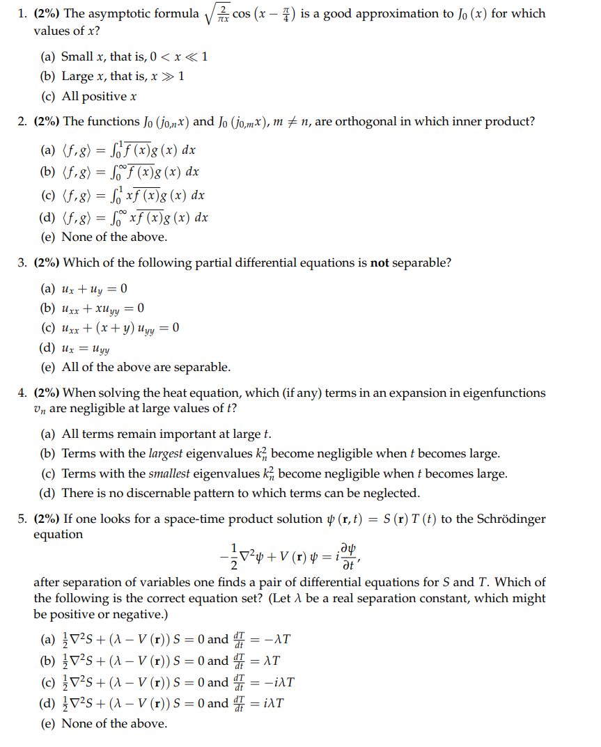 1 2 The Asymptotic Formula Cos X 7 Is A Good Approximation To Jo X For Which Values Of X A Small X That Is 1