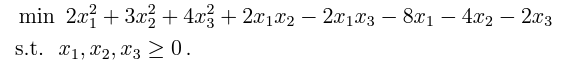 Minimization Problem 1