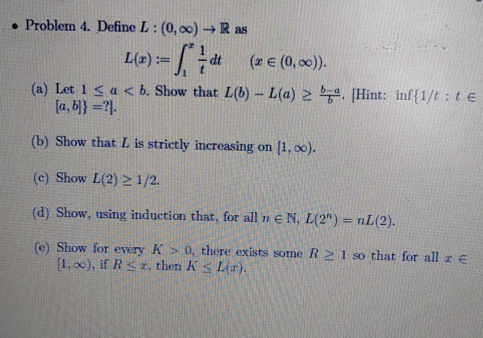 Problem 4 Define L 0 00 R As Ze 0 00 A Let I A B Show That D L A 2 6 4 Hint Inf 1 T T E 1 L B 1