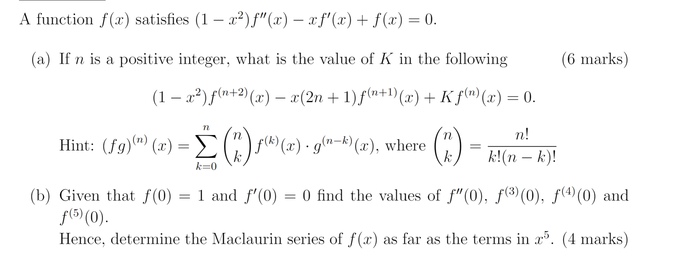 A Function F X Satisfies 1 X2 F X Xf X F X 0 A If N Is A Positive Integer What Is The Value Of K In T 1