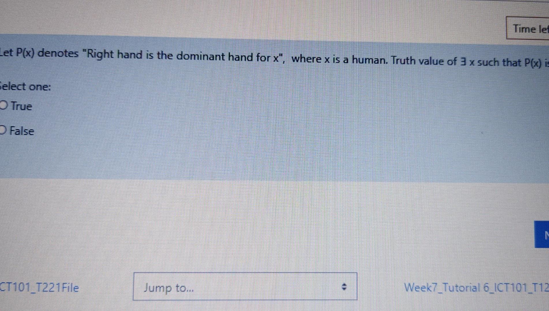 Time Let Let P X Denotes Right Hand Is The Dominant Hand For X Where X Is A Human Truth Value Of 3 X Such That P X 1