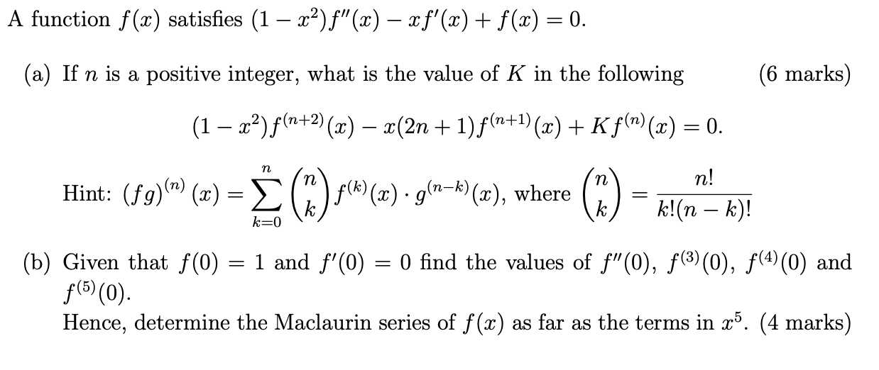 A Function F X Satisfies 1 Xo F X Xf X F X 0 A If N Is A Positive Integer What Is The Value Of K In T 1