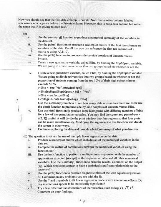 Stat 4110 7110 Statistical Software And Data Analysis Homework 3 Note You Should Turn In 1 R Program 2 Routput And 2