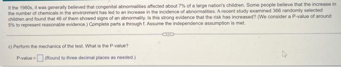 It The 1980s It Was Generally Believed That Congenital Abnormalities Affected About 7 Of A Large Nation S Children So 1