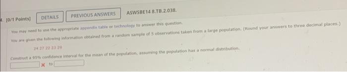 Aswsbe14 8 Tb 2 038 Details 10 1 Points Previous Answers You May Need To Use The Appropriate Pendle Table Or Technolog 1