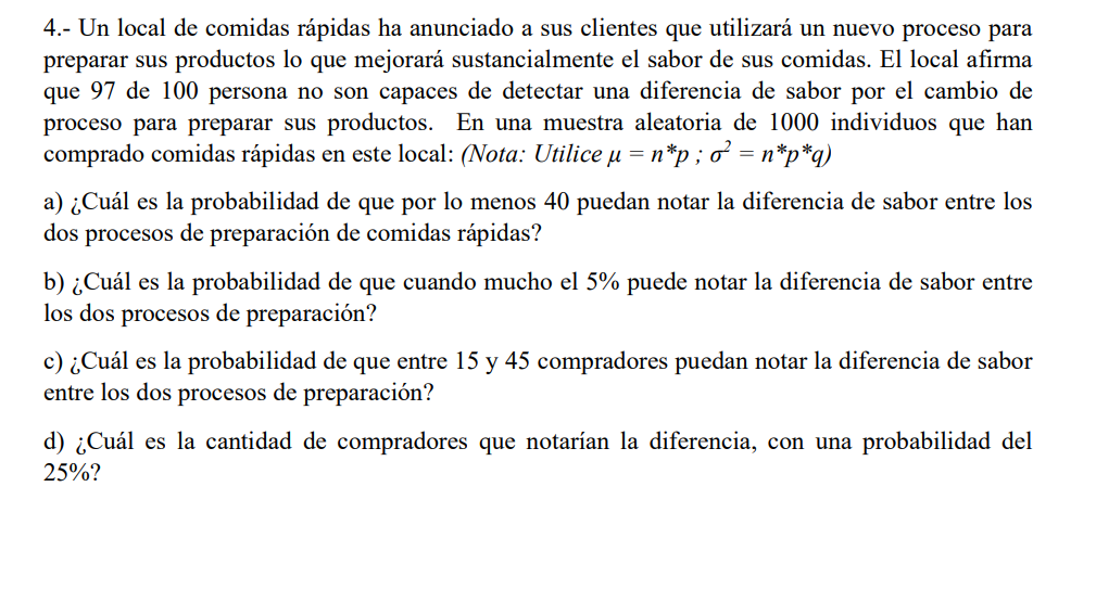 4 Un Local De Comidas Rapidas Ha Anunciado A Sus Clientes Que Utilizara Un Nuevo Proceso Para Preparar Sus Productos L 1