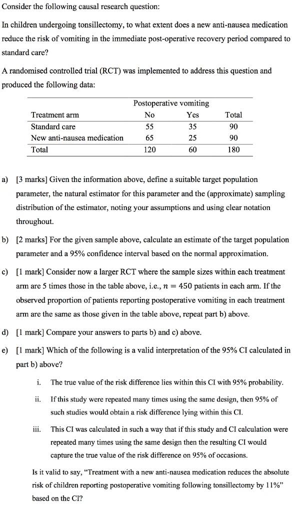 Consider The Following Causal Research Question In Children Undergoing Tonsillectomy To What Extent Does A New Anti Na 1