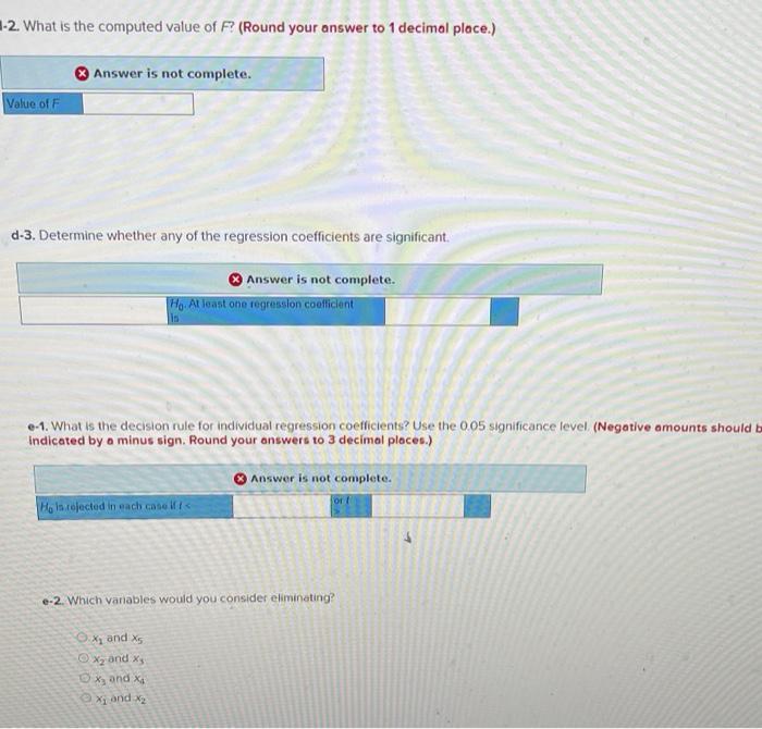 Refer To The Following Multiple Regression Analysis Analysis Of Variance Source Df Regression 5 Residual Error 20 Total 2