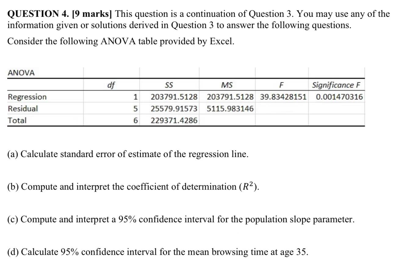 Question 4 9 Marks This Question Is A Continuation Of Question 3 You May Use Any Of The Information Given Or Solutio 1