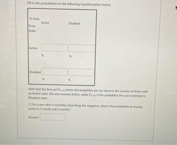 The Time Magazine Tries To Use Markov Chain To Model A Series Of Events For Example One Of Users Subscriptions May Lo 2