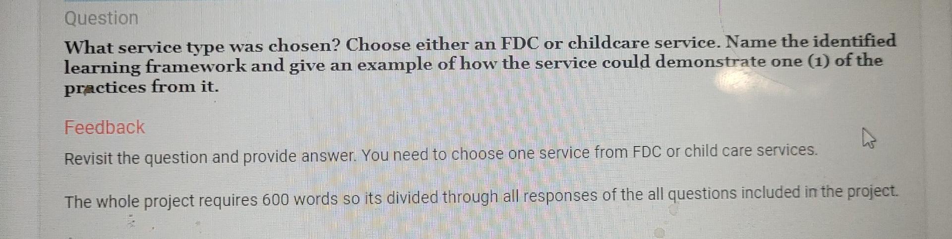 As Part Of A Collaborative Evaluation Of A Service You Will Need To Focus On An Fdc Or Childcare Service Please Choose 2