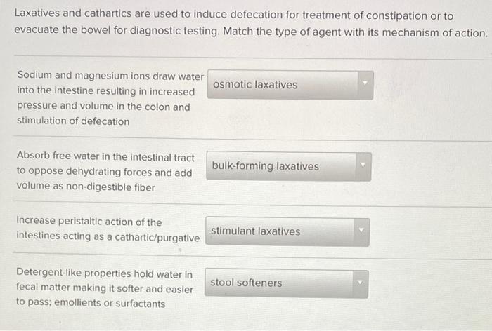 Laxatives And Cathartics Are Used To Induce Defecation For Treatment Of Constipation Or To Evacuate The Bowel For Diagno 1