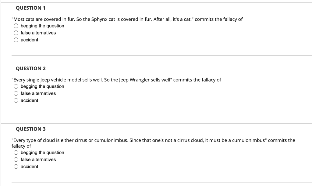 Question 1 Most Cats Are Covered In Fur So The Sphynx Cat Is Covered In Fur After All It S A Cat Commits The Falla 1