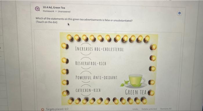 Ca O 10 4 Ad Green Tea Homework Unanswered Which Of The Statements On This Green Tea Advertisements Is False Or Unsubst 1