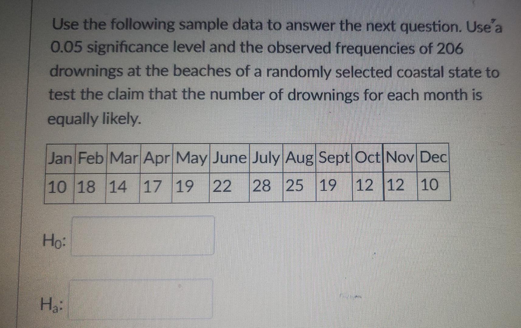 Use The Following Sample Data To Answer The Next Question Usea 0 05 Significance Level And The Observed Frequencies Of 1