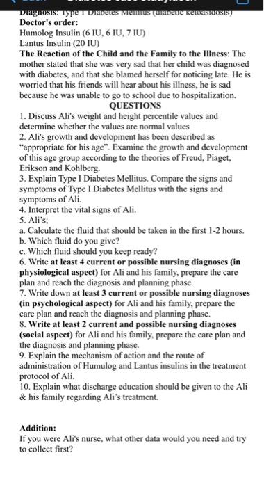 Case Study History Of Present Illness Fourteen Year Old Ali Has Been Complaining Of Weakness That Has Lasted For 3 Week 2
