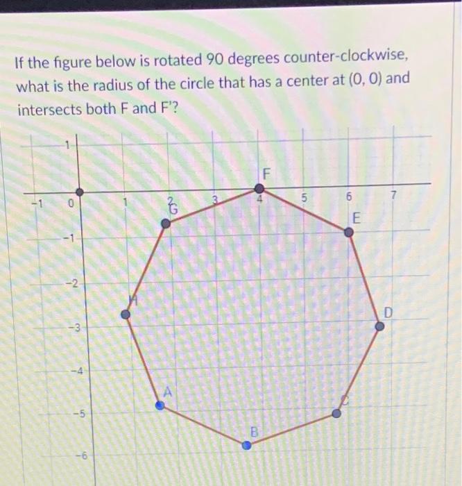 If The Figure Below Is Rotated 90 Degrees Counter Clockwise What Is The Radius Of The Circle That Has A Center At 0 0 1