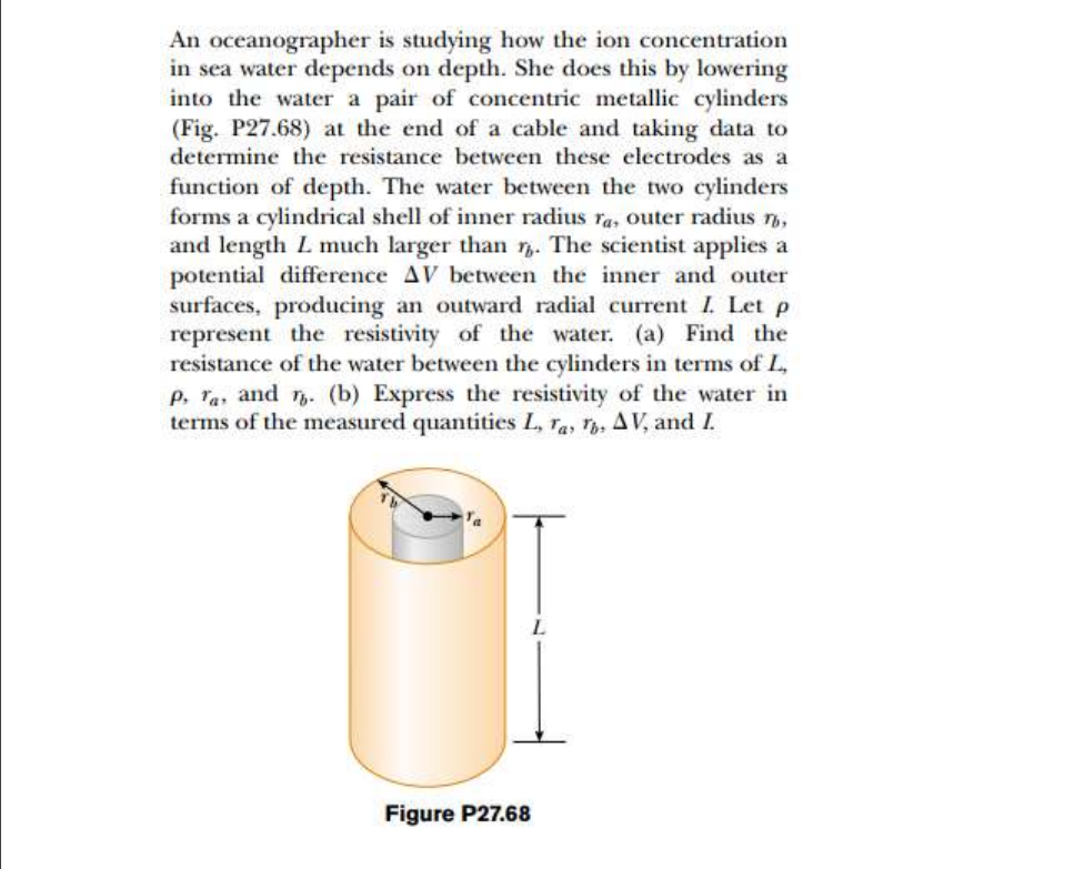 An Oceanographer Is Studying How The Ion Concentration In Sea Water Depends On Depth She Does This By Lowering Into The 1
