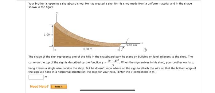 Your Brother Is Opening A Skateboard Shop He Has Created A Sign For His Shop Made From A Uniform Material And In The Sh 1