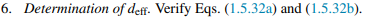 6 Determination Of Deff Verify Eqs 1 5 32a And 1 5 32b 1