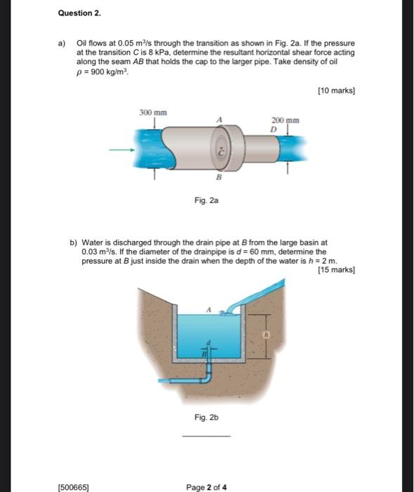 Fluid Mechanics Assignment Question 1 A The 0 15m Wide Plate Passes Between Two Layers A And B Of Oil That Has A Visc 2