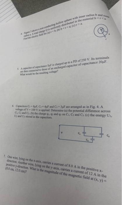 Culier Fire Show Canding Bollowsphere With Inner Radius Band Da Asal Charge Is Normly Distributed In The Materialb Fil T 1