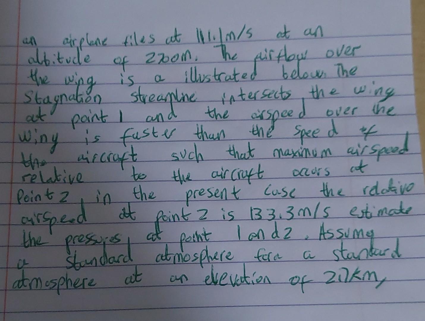 Of 2bon The The Wing Is Stagnation Aut Point I Erspee Over The Airplane Tiles At 11 1m S At An Altitude Fir How Over A 1