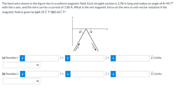 The Bent Wire Shown In The Figure Lies In A Uniform Magnetic Field Each Straight Section Is 2 98 M Long And Makes An An 1