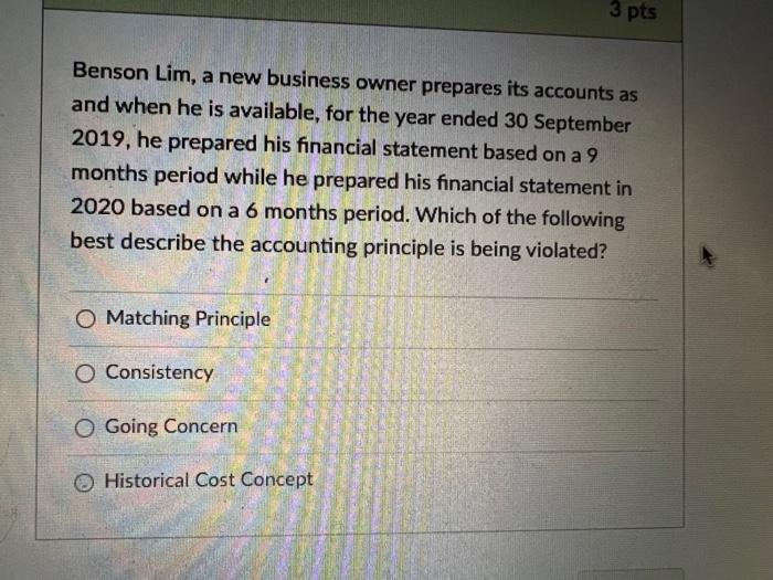 3 Pts Benson Lim A New Business Owner Prepares Its Accounts As And When He Is Available For The Year Ended 30 Septembe 1